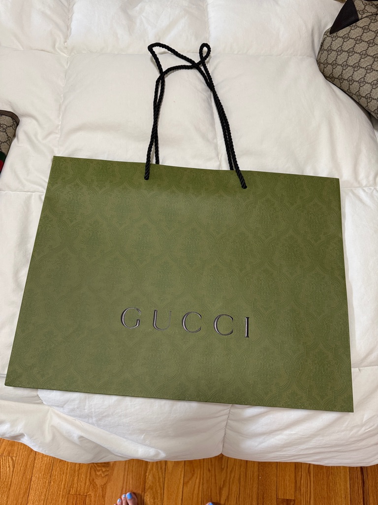 Gucci Olive Green Shopping Tote Bag